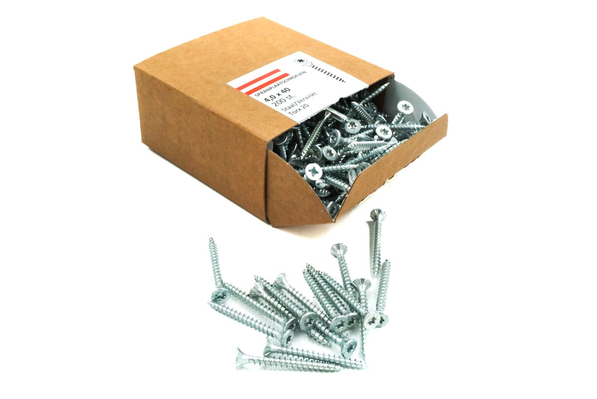 Spaanplaatschroeven Staal/verzinkt Torx 20 (4x40mm)