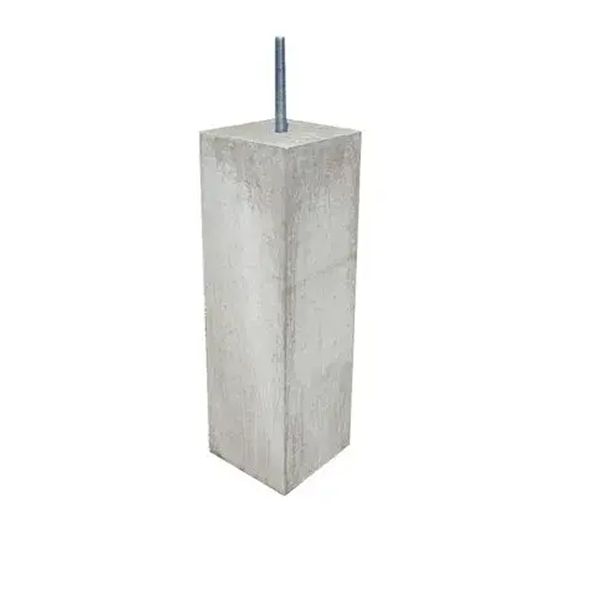 Betonpoer grijs 15x15cm | 50cm hoog | Incl. stelplaat